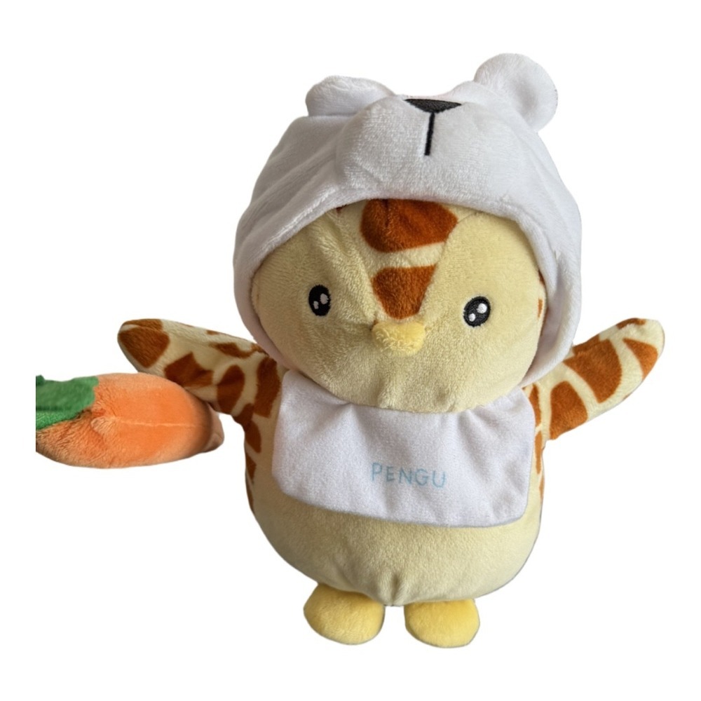 Pudgy Penguins Polar Bear Giraffe Carrot 8" Plush Removable Hood Twee Kawaii